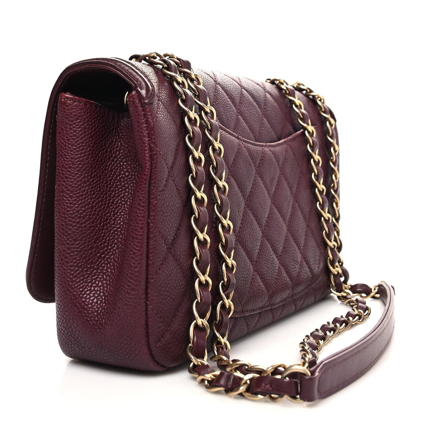 Caviar Quilted Medium CC Filigree Flap Burgundy