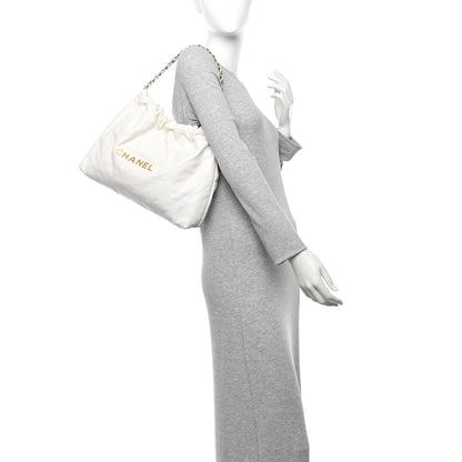 Chanel Shiny Calfskin Quilted Chanel 22 East West White 2 of 11
