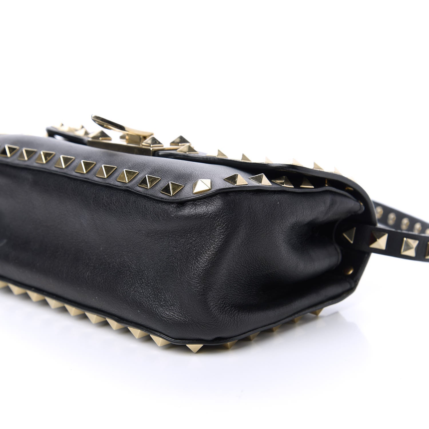 Valentino Garavani Vitello Mini Rockstud Flap Saddle Crossbody Bag Black 7 of 11
