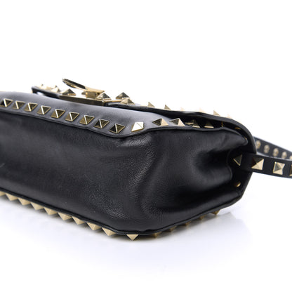 Valentino Garavani Vitello Mini Rockstud Flap Saddle Crossbody Bag Black 7 of 11