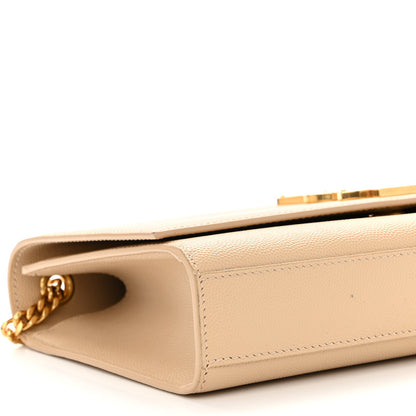Saint Laurent Grain De Poudre Medium Monogram Kate Satchel Dark Beige 7 of 8