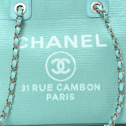 Chanel Mixed Fibers Small Deauville Tote Turquoise 9 of 12