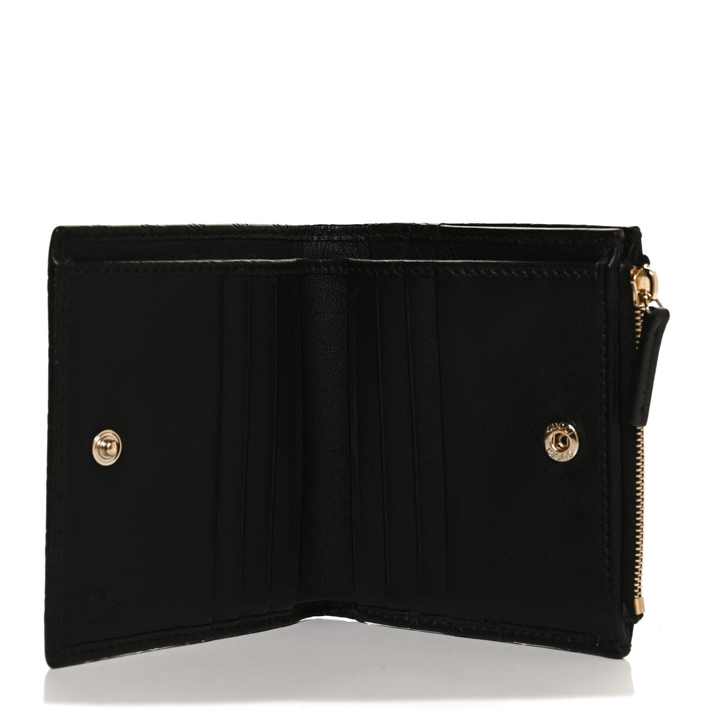 Microguccissima Snap Bi-Fold Wallet Black