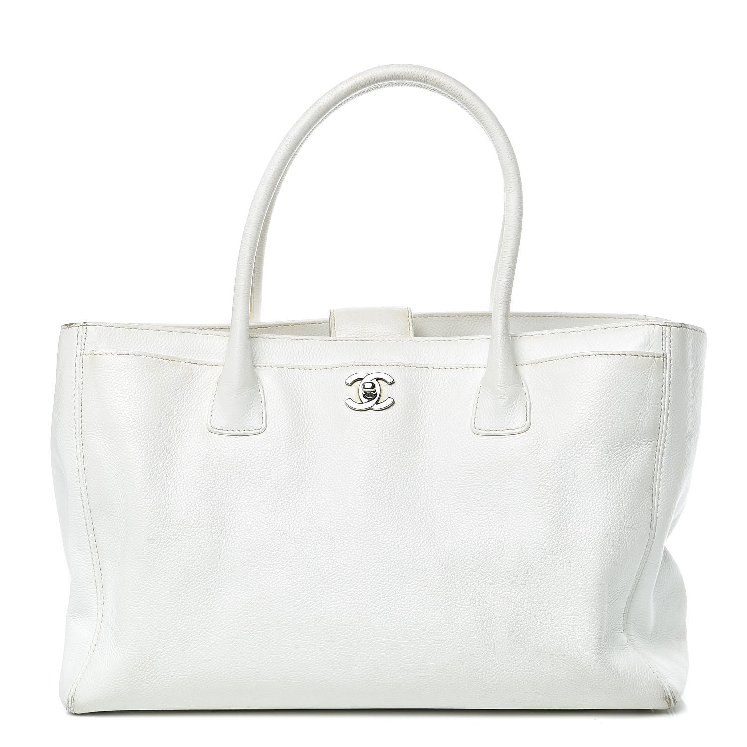 Chanel Calfskin Cerf Executive Shopper Tote White 1 of 33