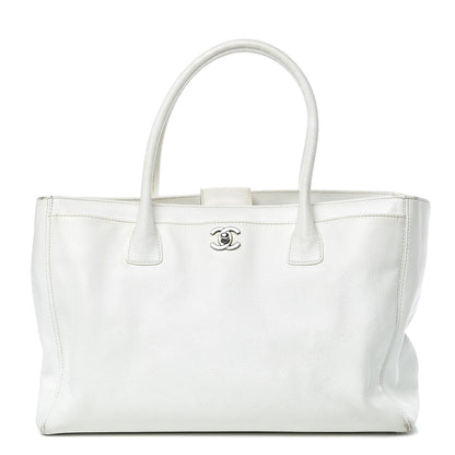 Chanel Calfskin Cerf Executive Shopper Tote White 1 of 33
