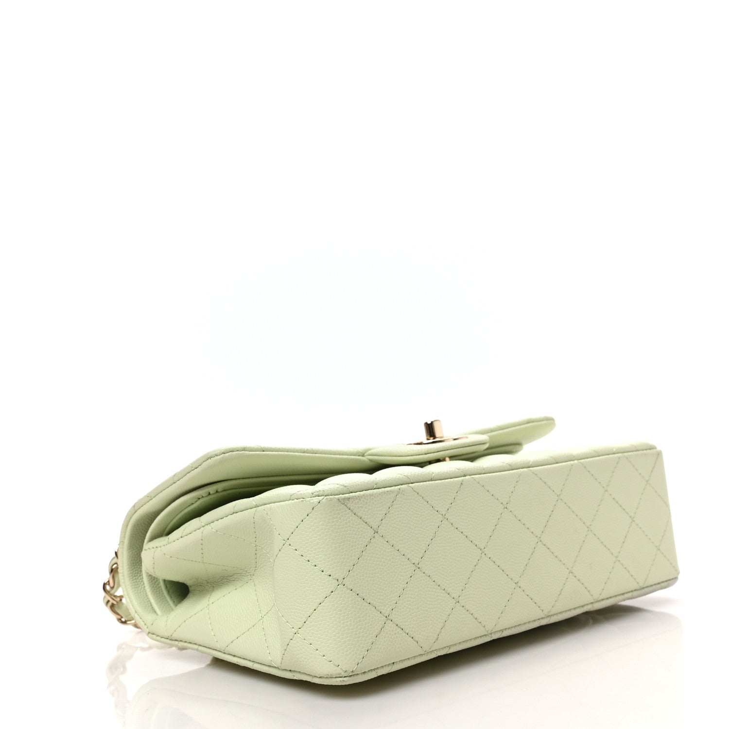 Chanel Caviar Quilted Small Double Flap Light Green 4 of 9