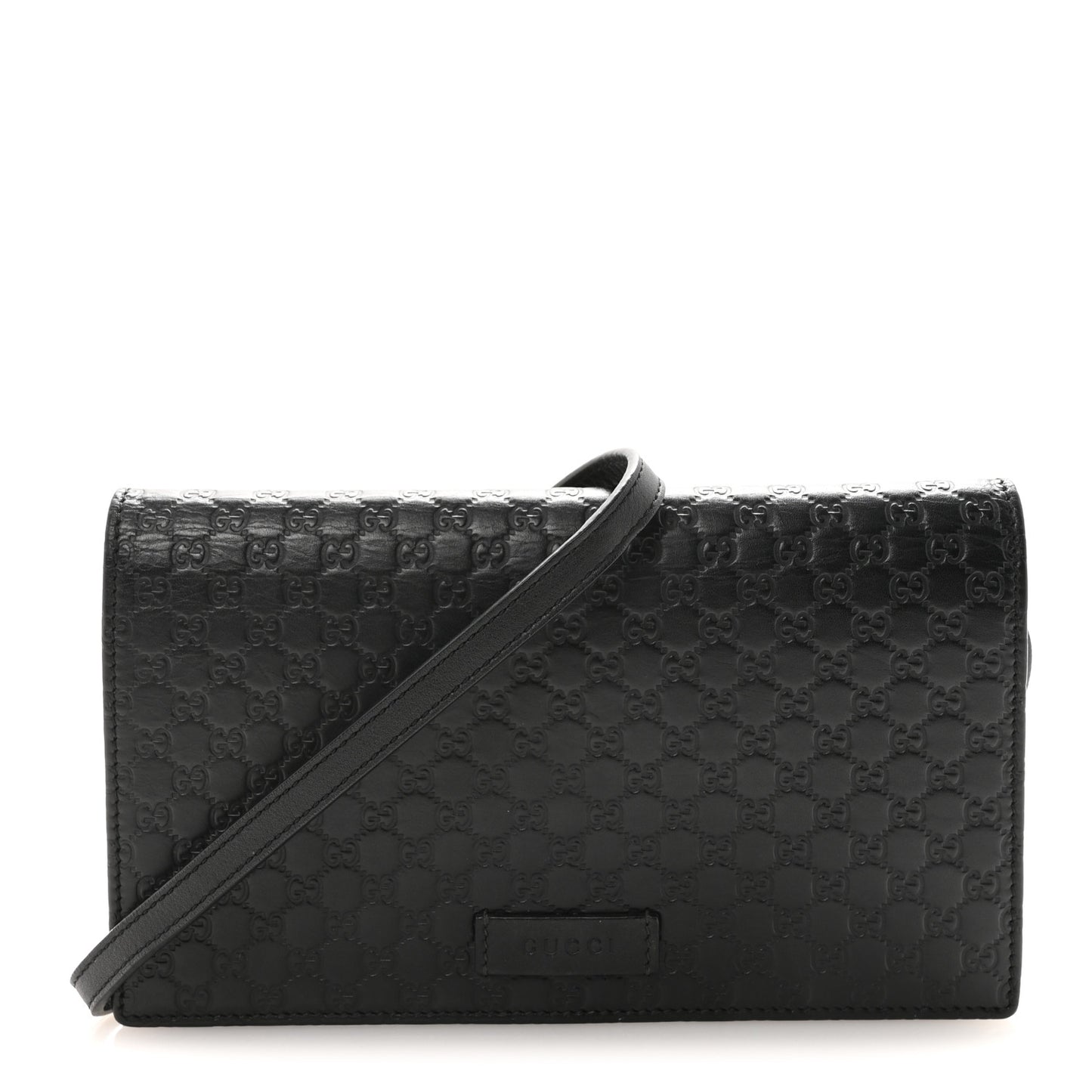Microguccissima Crossbody Wallet Black