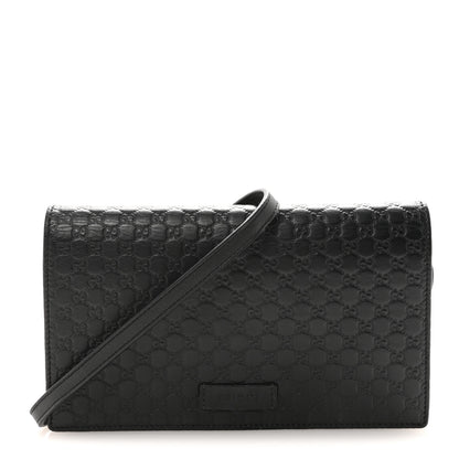 Gucci Microguccissima Crossbody Wallet Black 1 of 9