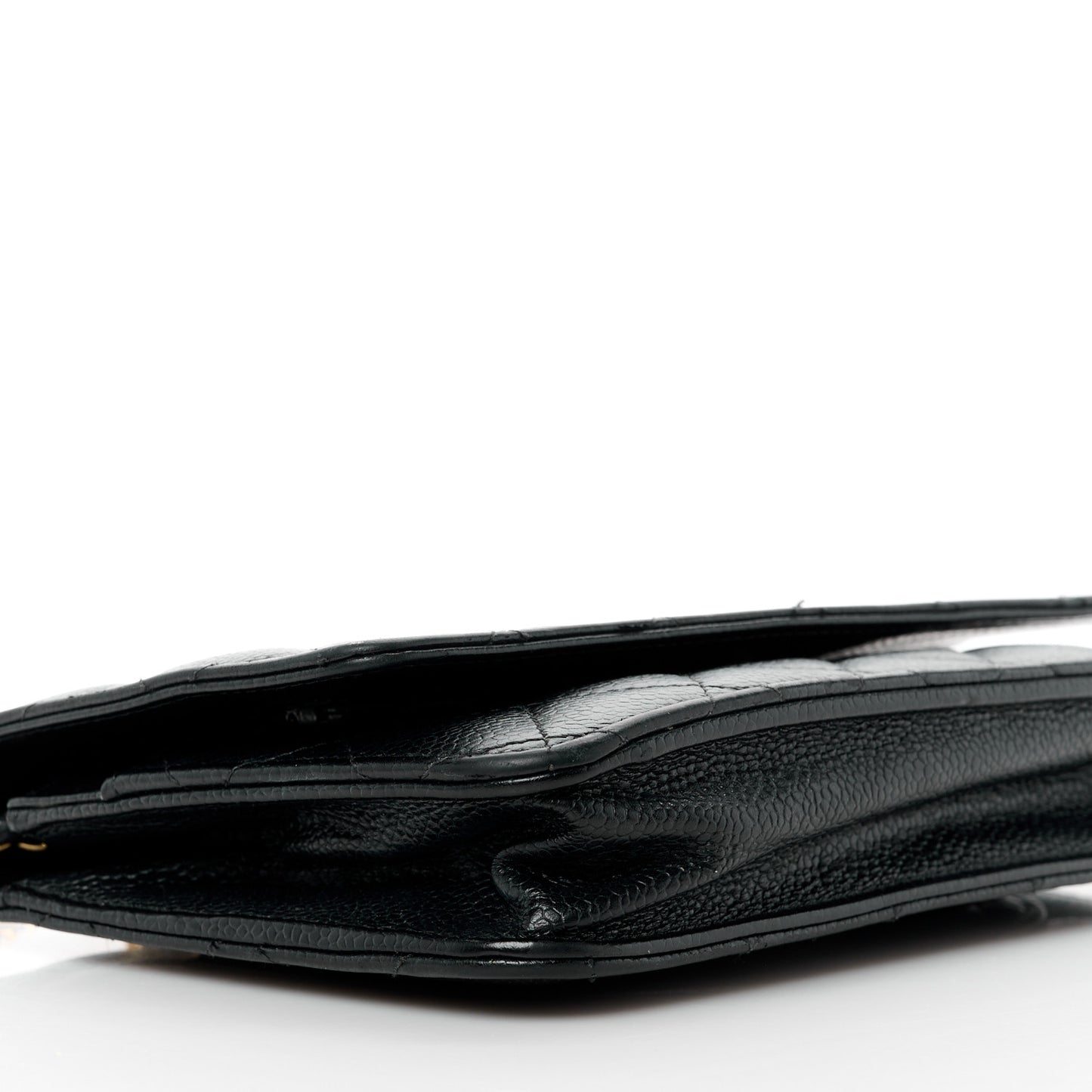 Caviar Quilted Wallet on Chain WOC Black