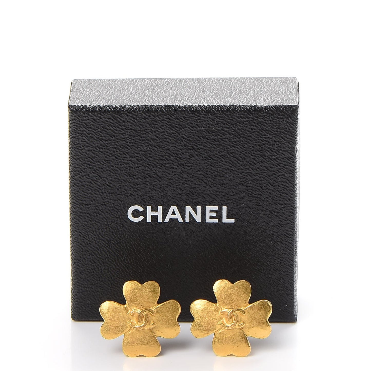 CC Clover Clip On Earrings Gold