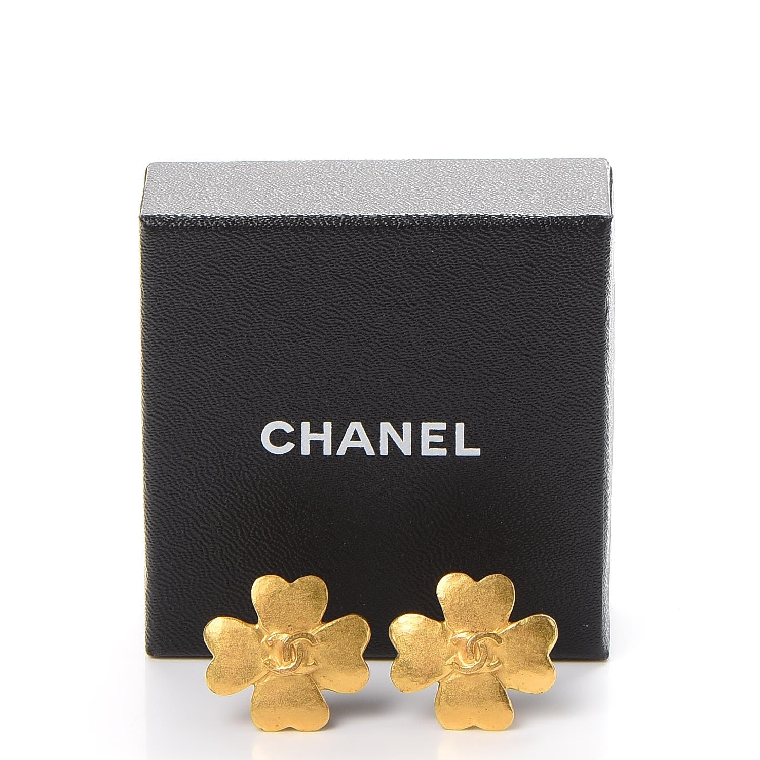 Chanel CC Clover Clip On Earrings Gold 5 of 5