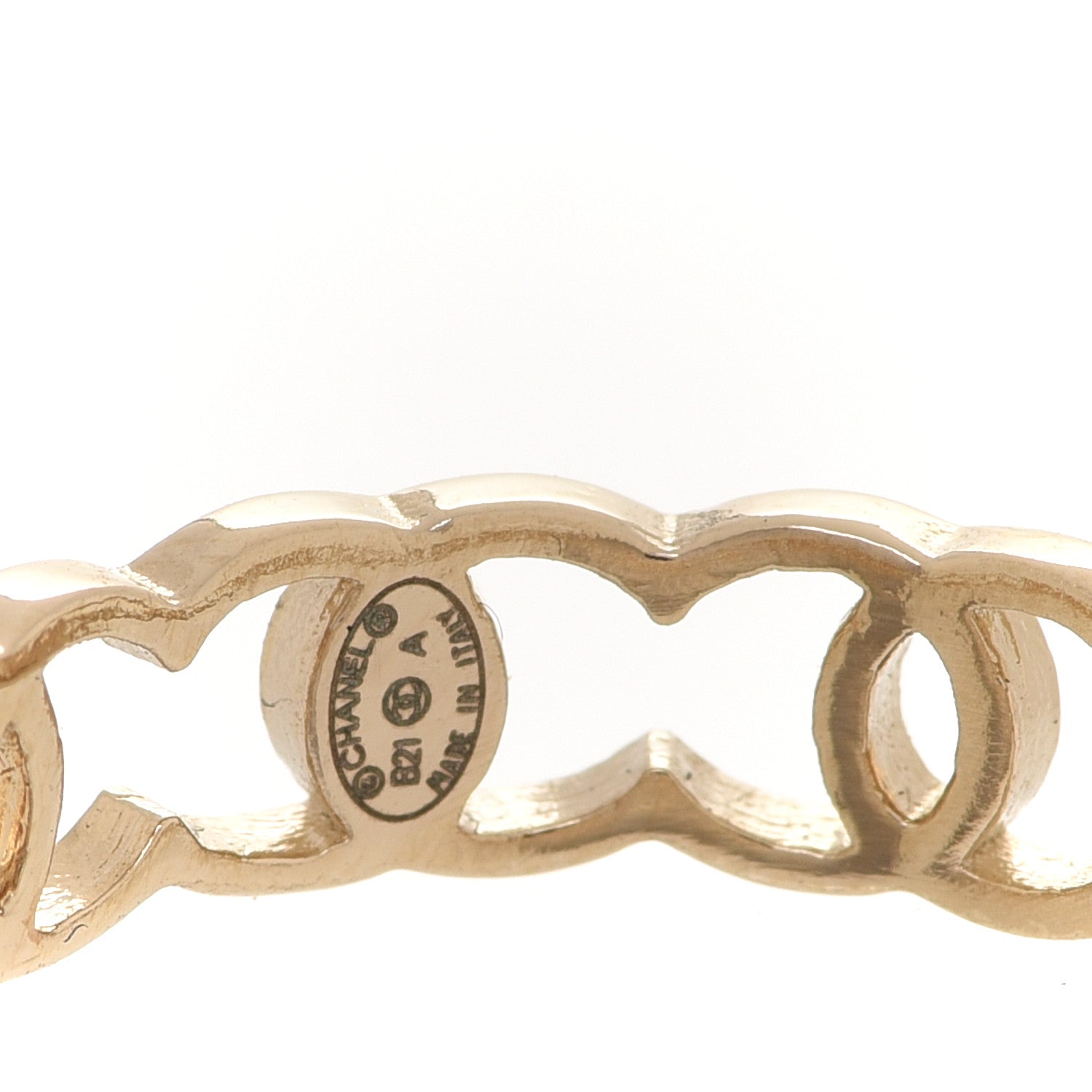 Chanel Metal CC Ring 54 6.75 Gold 4 of 5