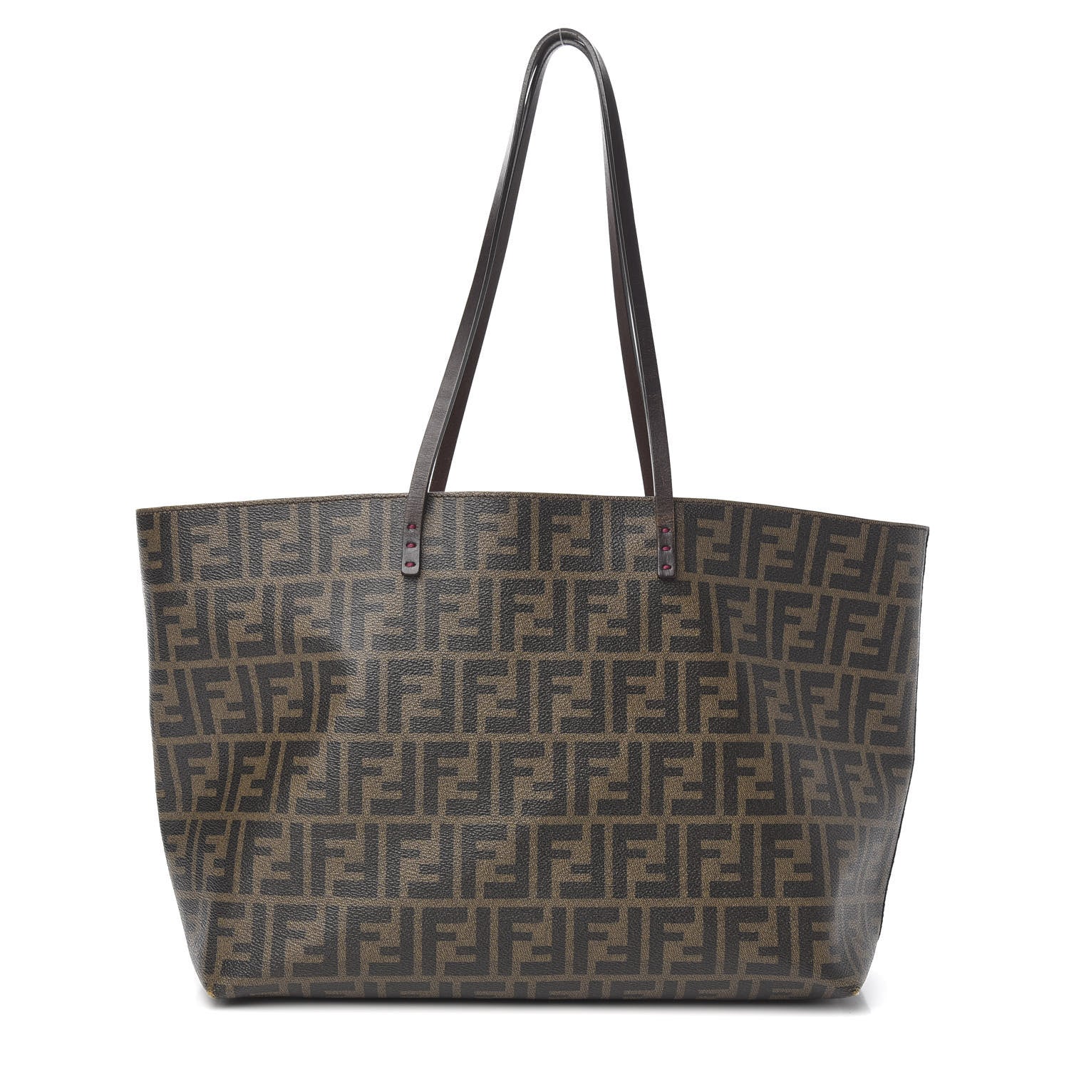 Fendi Zucca Spalmati Medium Roll Tote Tobacco Fuxia 1 of 10