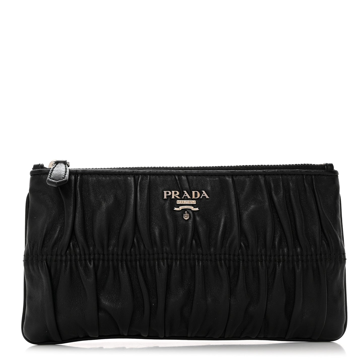Nappa Gaufre Small Zip Pouch Nero Black
