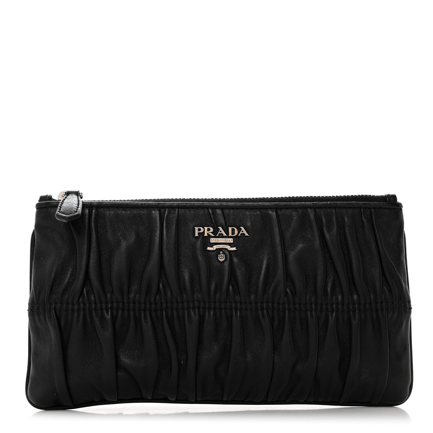 Prada Nappa Gaufre Small Zip Pouch Nero Black 1 of 9