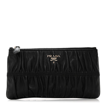 Prada Nappa Gaufre Small Zip Pouch Nero Black 1 of 9