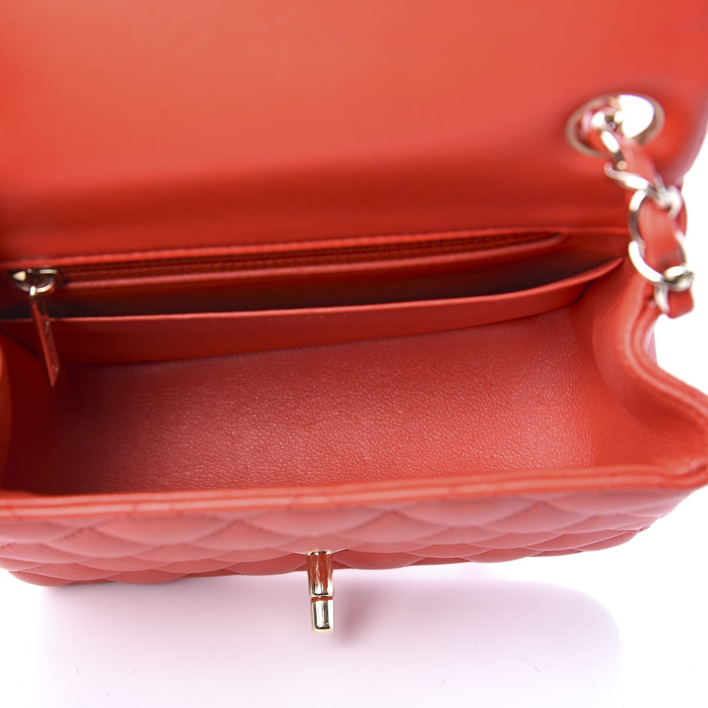 Lambskin Quilted Mini Square Flap Dark Red