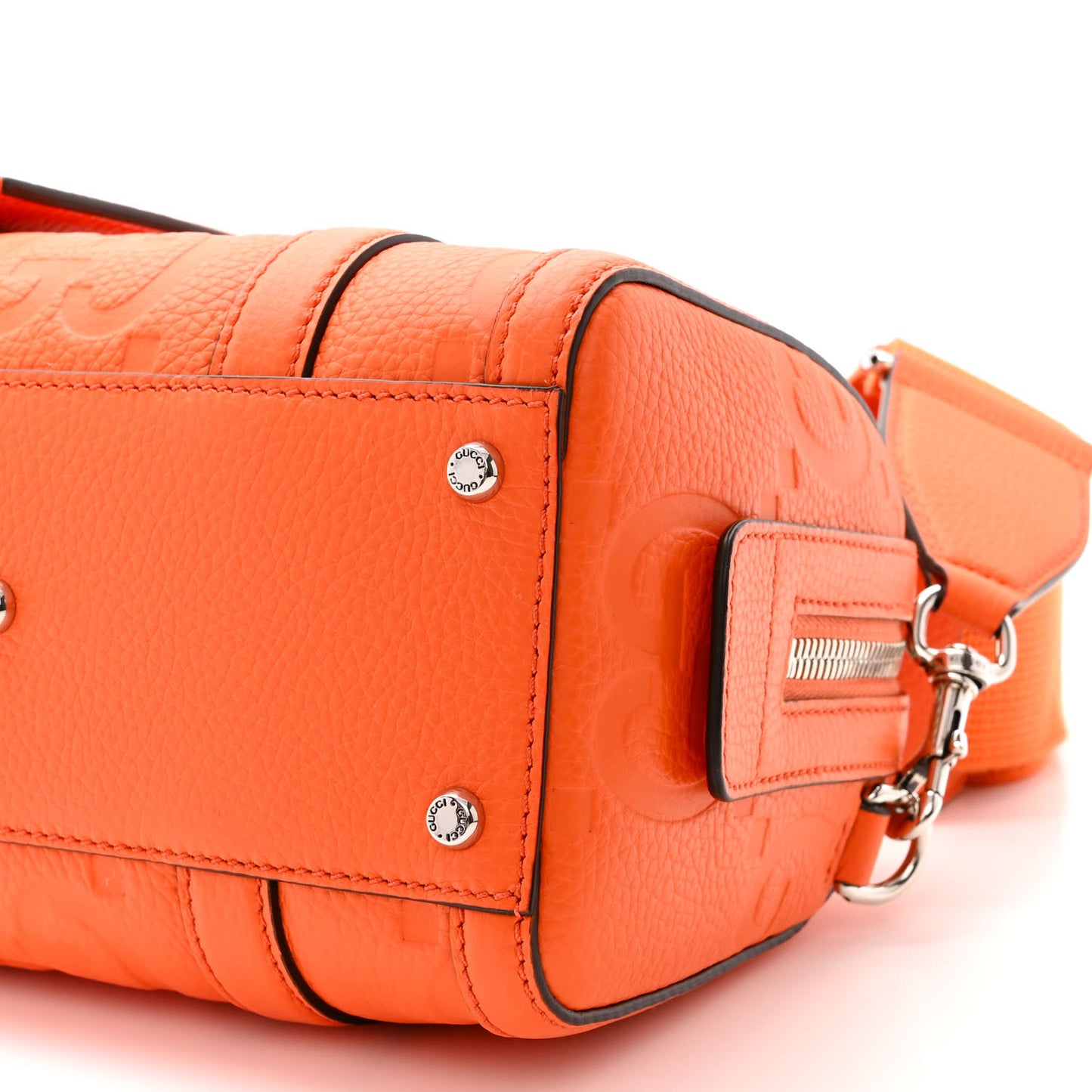 Piuma Calfskin Jumbo GG Embossed Mini Duffle Bag Good Orange