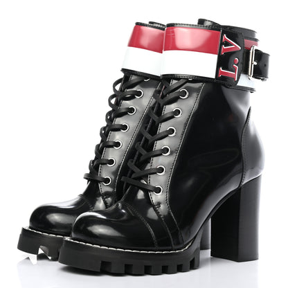 Louis Vuitton Patent Calfskin Star Trail Ankle Boots 36 Black 3 of 8