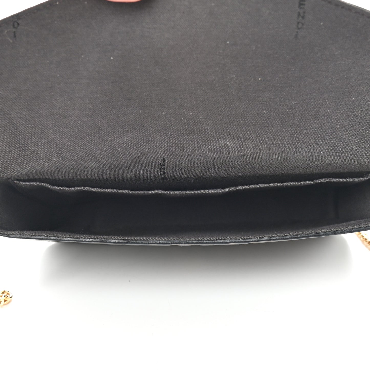 Vitello Soft F is Fendi Bi-Color FF 1974 Embossed Envelope Wallet On Chain with Pouches Maya Black