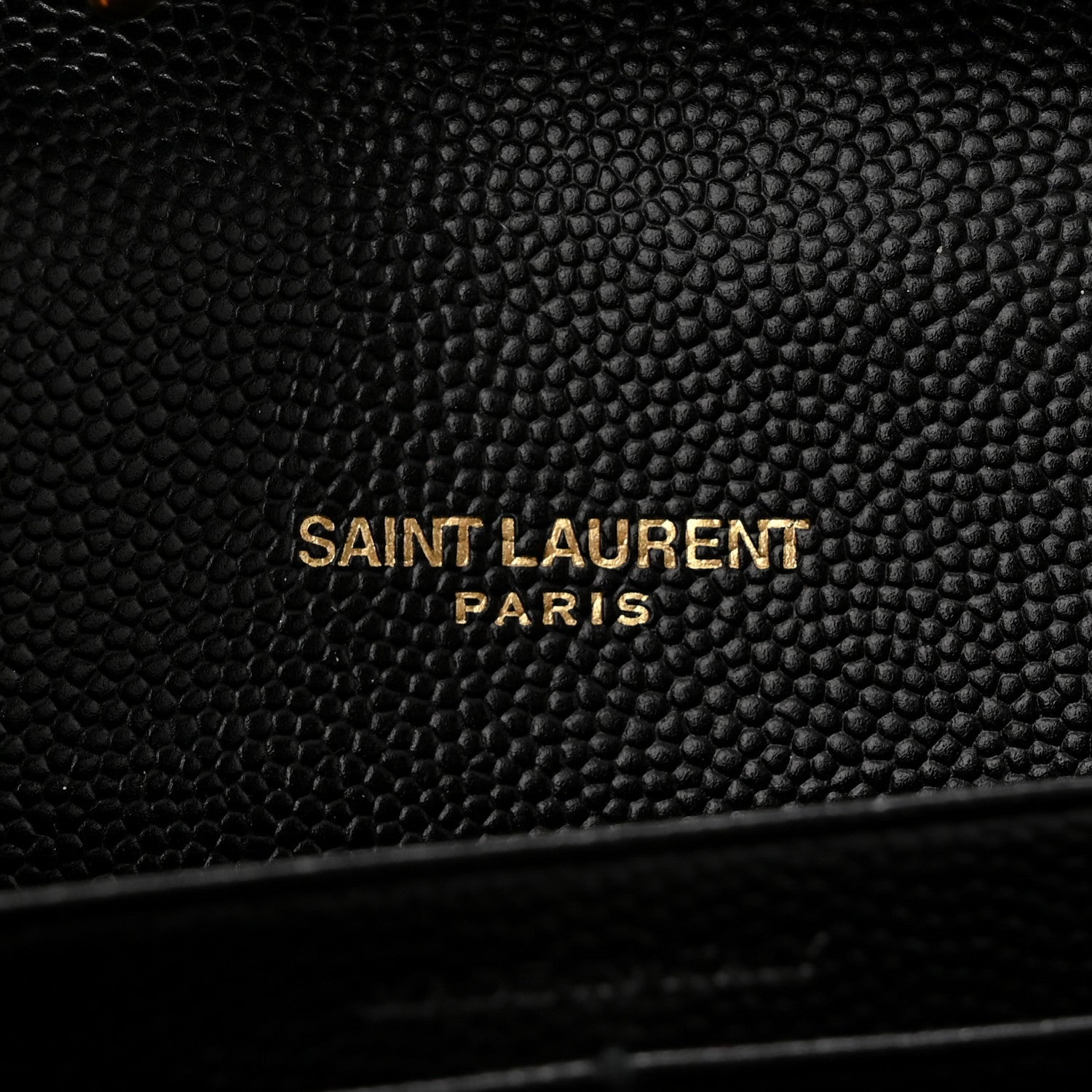 Saint Laurent Grain De Poudre Matelasse Chevron Monogram Chain Wallet Black 6 of 11