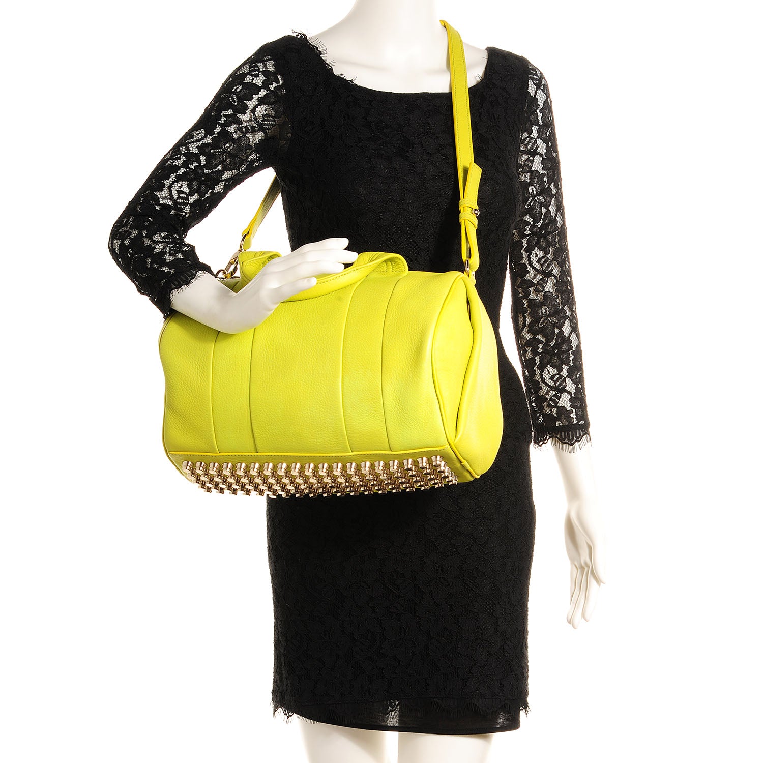 Alexander Wang Pebbled Leather Rocco Acid w Pale Gold Hardware 2 of 7