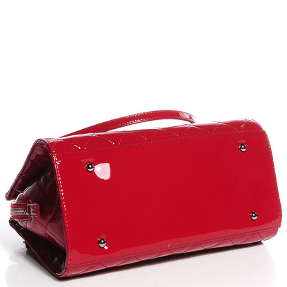 Chanel Patent Quilted CC Angle Tote Red 4 of 10