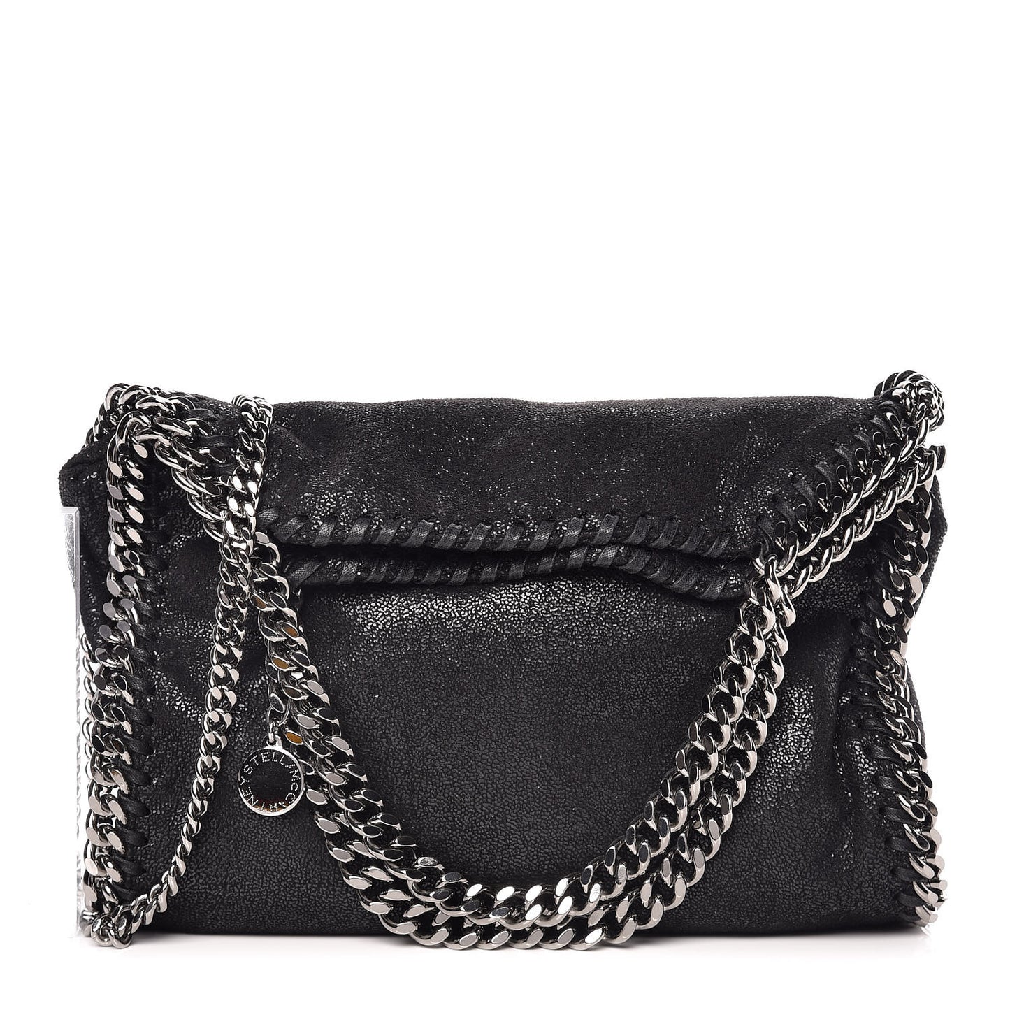 Shaggy Deer Mini Falabella Fold Over Tote Black