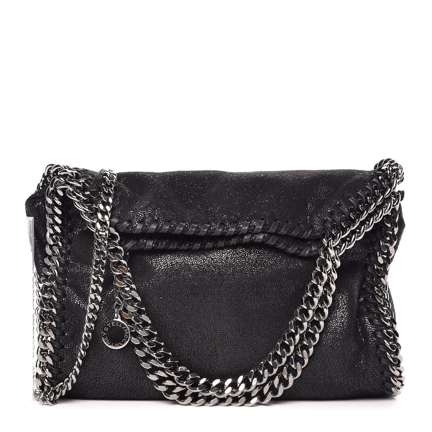 Stella McCartney Shaggy Deer Mini Falabella Fold Over Tote Black 1 of 11