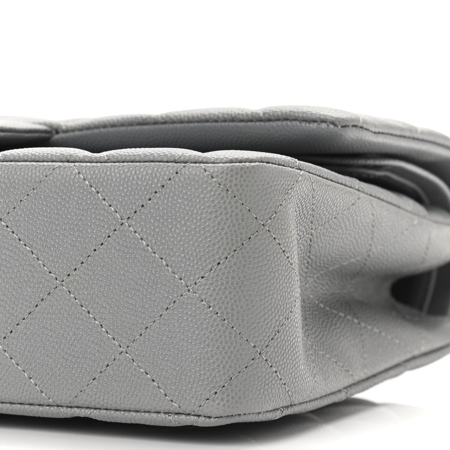 Chanel Caviar Quilted Medium Double Flap Grey 10 of 11