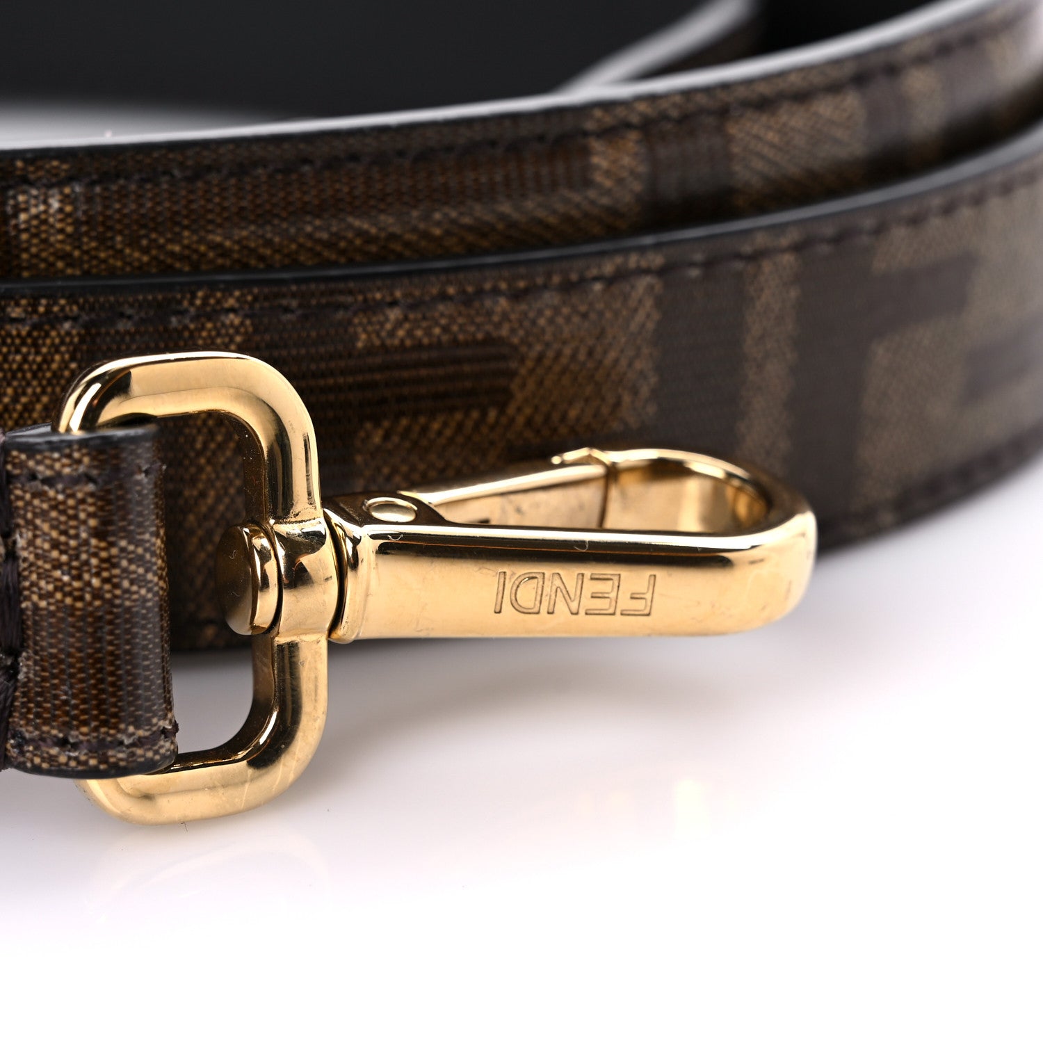 Fendi Glazed Fabric FF Strap You Tobacco 5 of 7