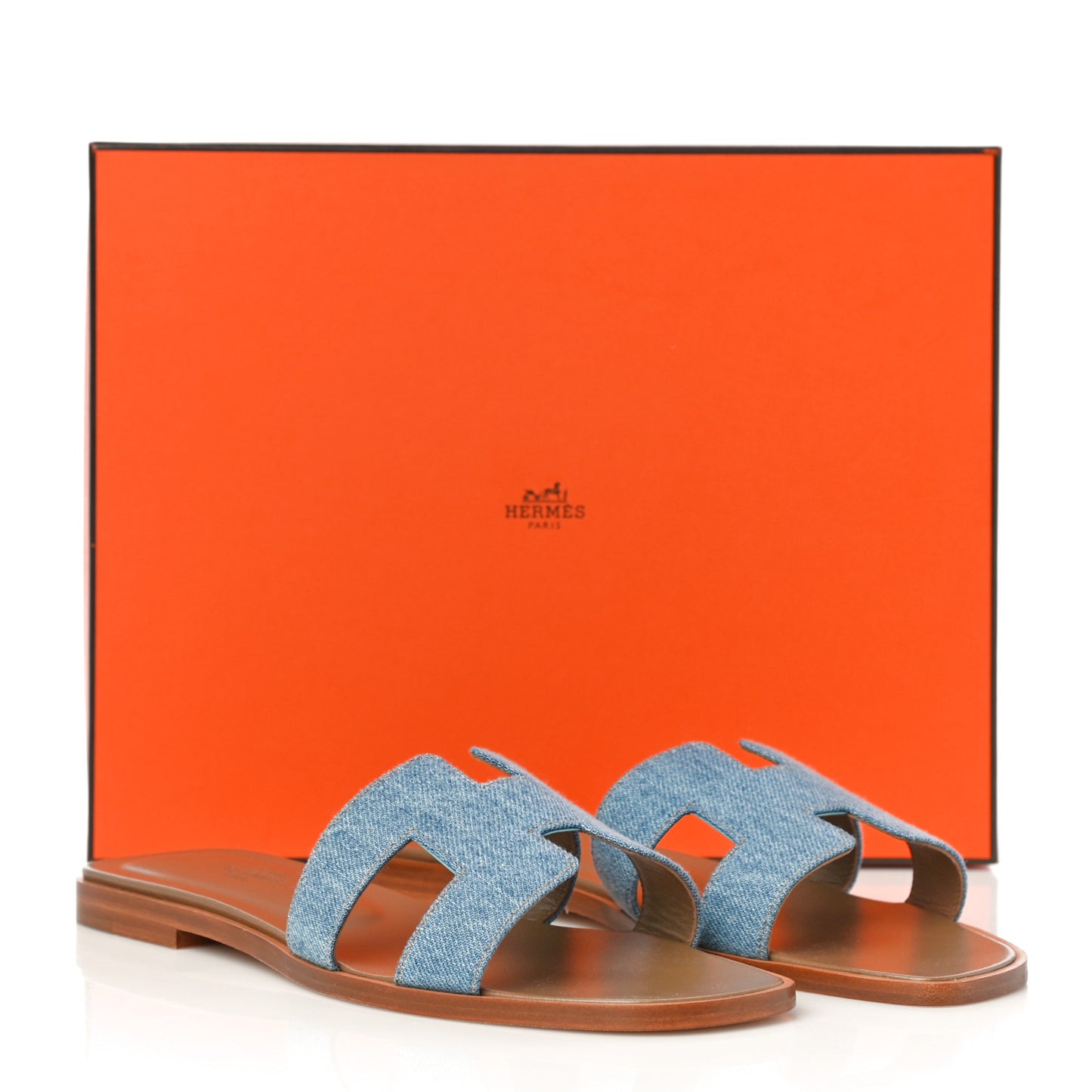 Denim Canvas Oran Sandals 37.5 Bleu Clair