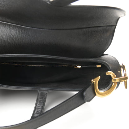Christian Dior Grained Calfskin Saddle Bag Black 5 of 12