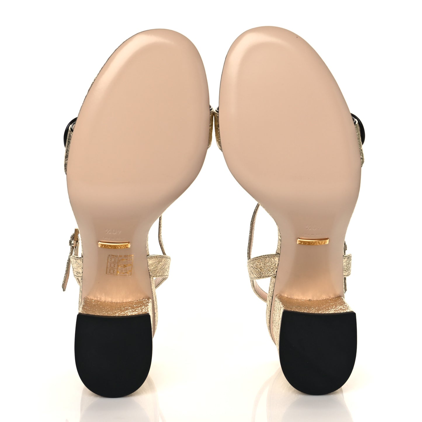 Galassia GG Marmont Ankle Wrap 75mm Sandals 40.5 Platino