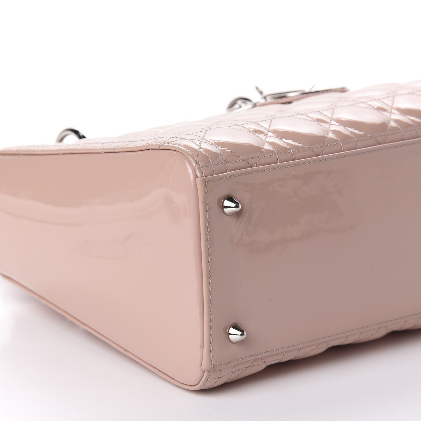 Patent Cannage Medium Lady Dior Rose Clair