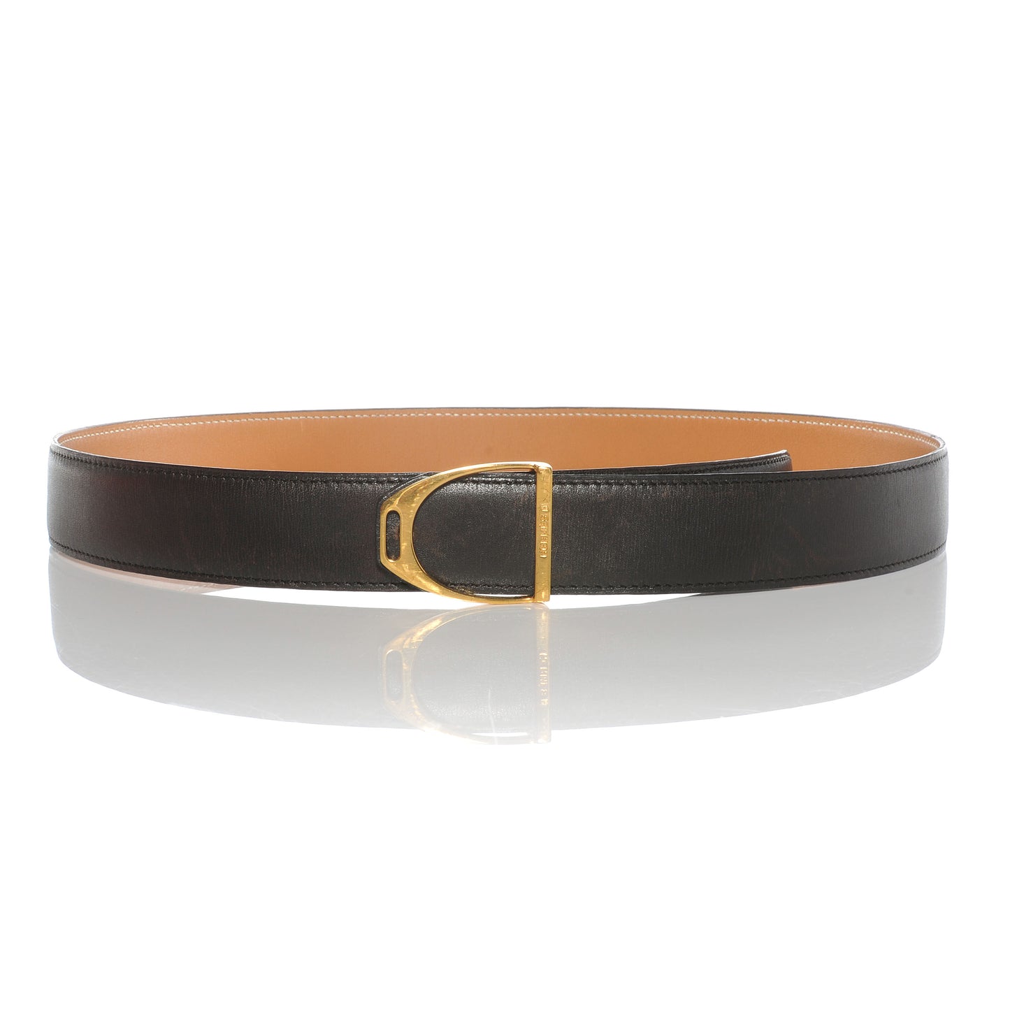 Box and Chamonix Reversible 32mm Stirrup Belt Noir Natural 80