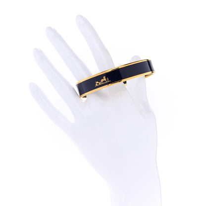 Hermes Enamel Printed Caleche Medium Bracelet 70 Navy Bleu 2 of 5