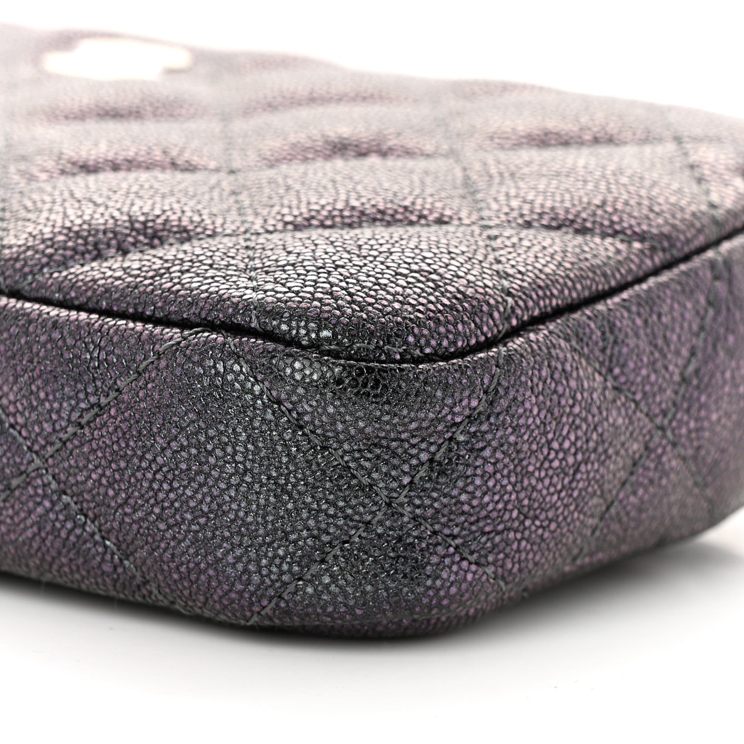 Chanel Iridescent Caviar Quilted Small Clutch With Chain Black 12 of 13