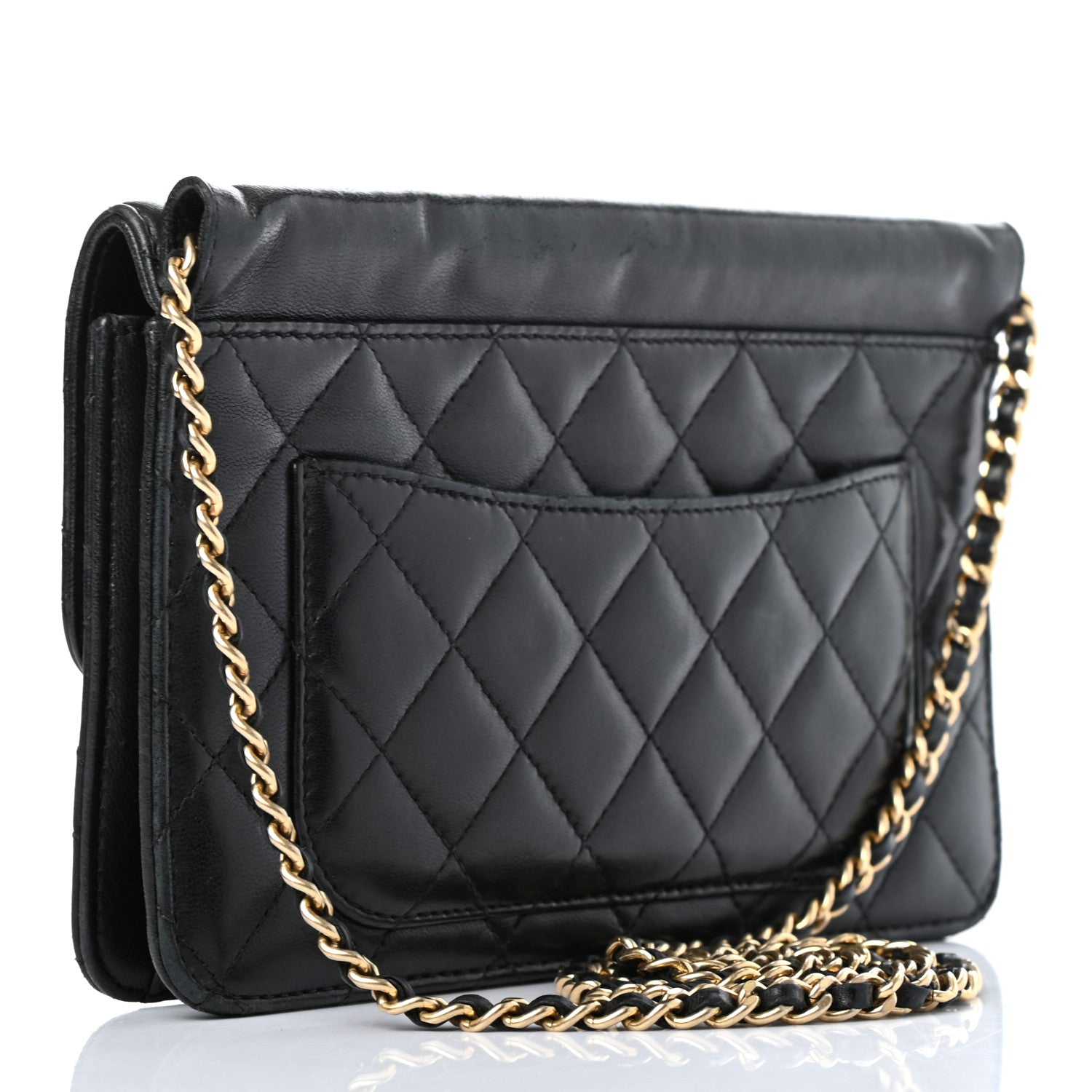 Chanel Lambskin Quilted Medium Crossing Times Flap Black 2 of 9