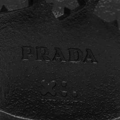 Prada Spazzolato Rois Nylon Metal Triangle Logo Monolith Pouch Pocket 55mm Boots 38 Black 7 of 8