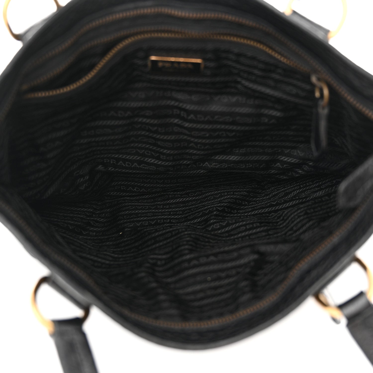 Prada Tessuto Nylon Vitello Daino Flat Shoulder Bag Black 5 of 10