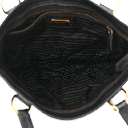Prada Tessuto Nylon Vitello Daino Flat Shoulder Bag Black 5 of 10