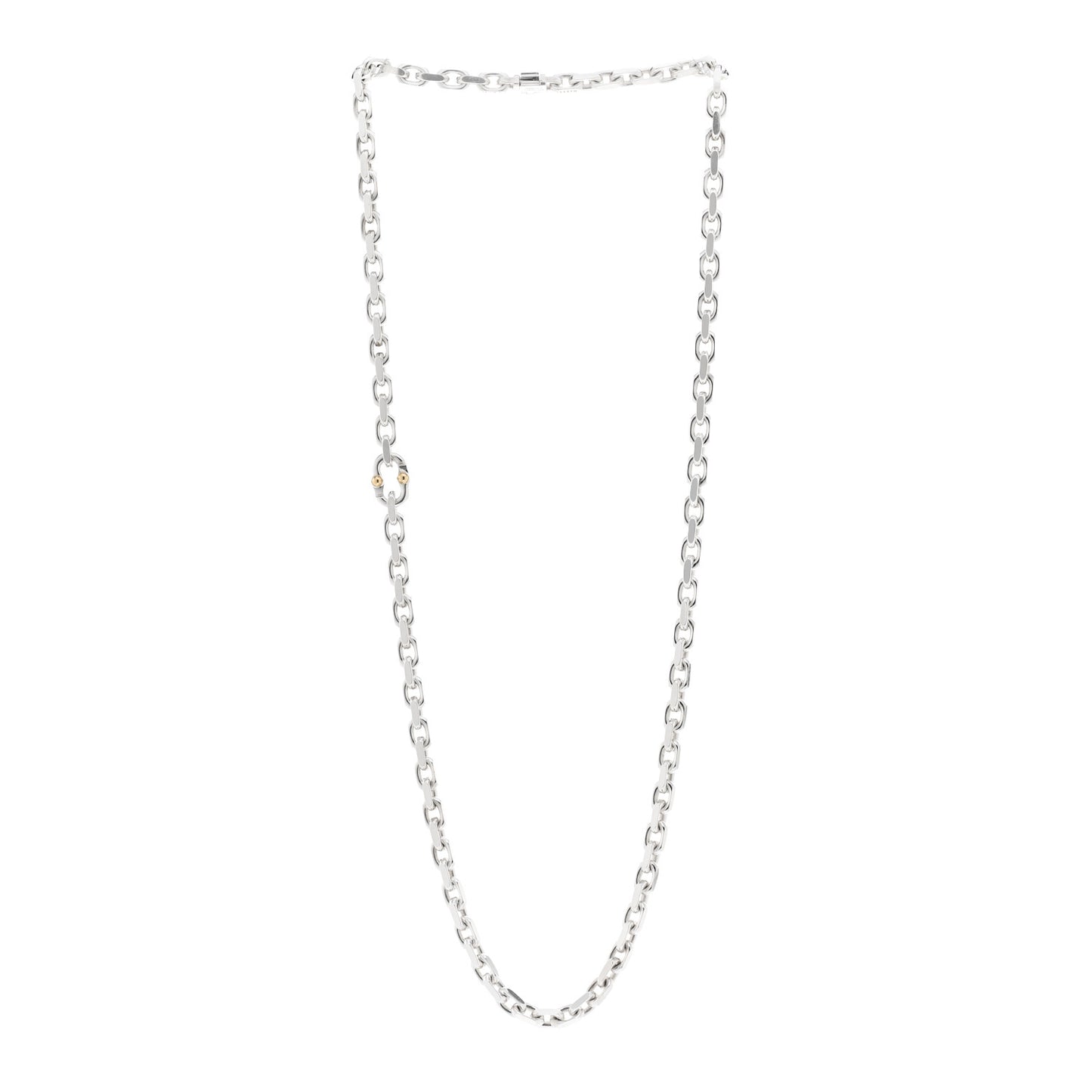 Sterling Silver 18K Yellow Gold Makers Chain Necklace 24"