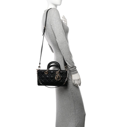 Christian Dior Lambskin Cannage Medium Lady D-Joy Black 2 of 10
