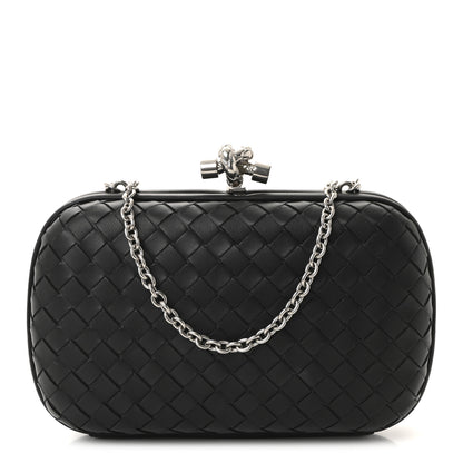 Bottega Veneta Nappa Intrecciato Chain Knot Clutch Black 1 of 9