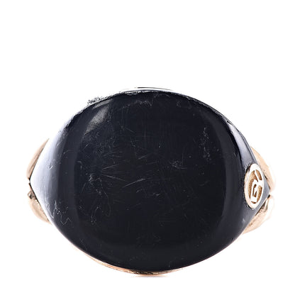 David Yurman 18K Yellow Gold Black Enamel Pinky Ring 47 4 1 of 6