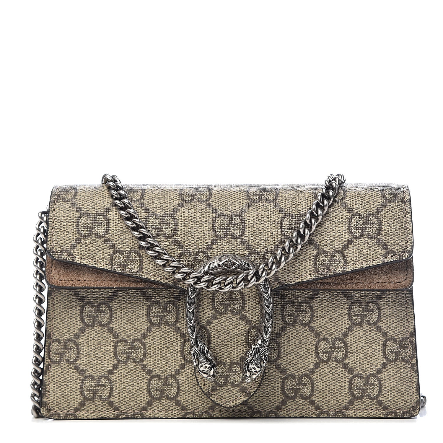 Gucci GG Supreme Monogram Super Mini Dionysus Shoulder Bag Taupe 1 of 10