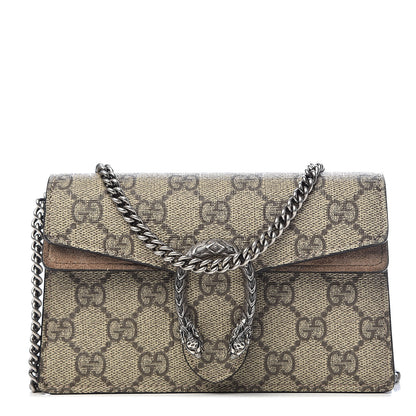 Gucci GG Supreme Monogram Super Mini Dionysus Shoulder Bag Taupe 1 of 10
