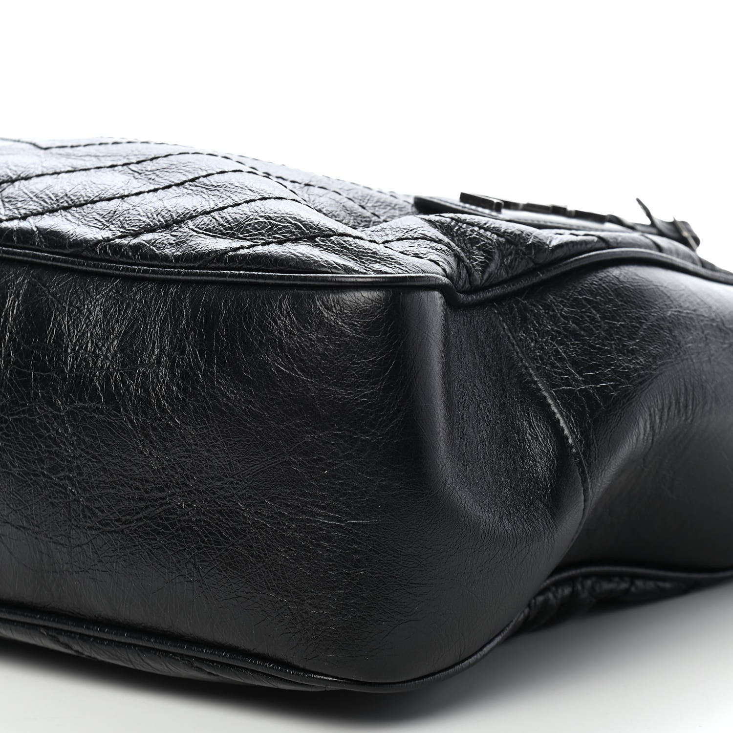 Saint Laurent Crinkled Calfskin Matelasse Monogram Large Niki Shopping Tote Bag Black 10 of 10