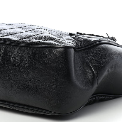 Saint Laurent Crinkled Calfskin Matelasse Monogram Large Niki Shopping Tote Bag Black 10 of 10